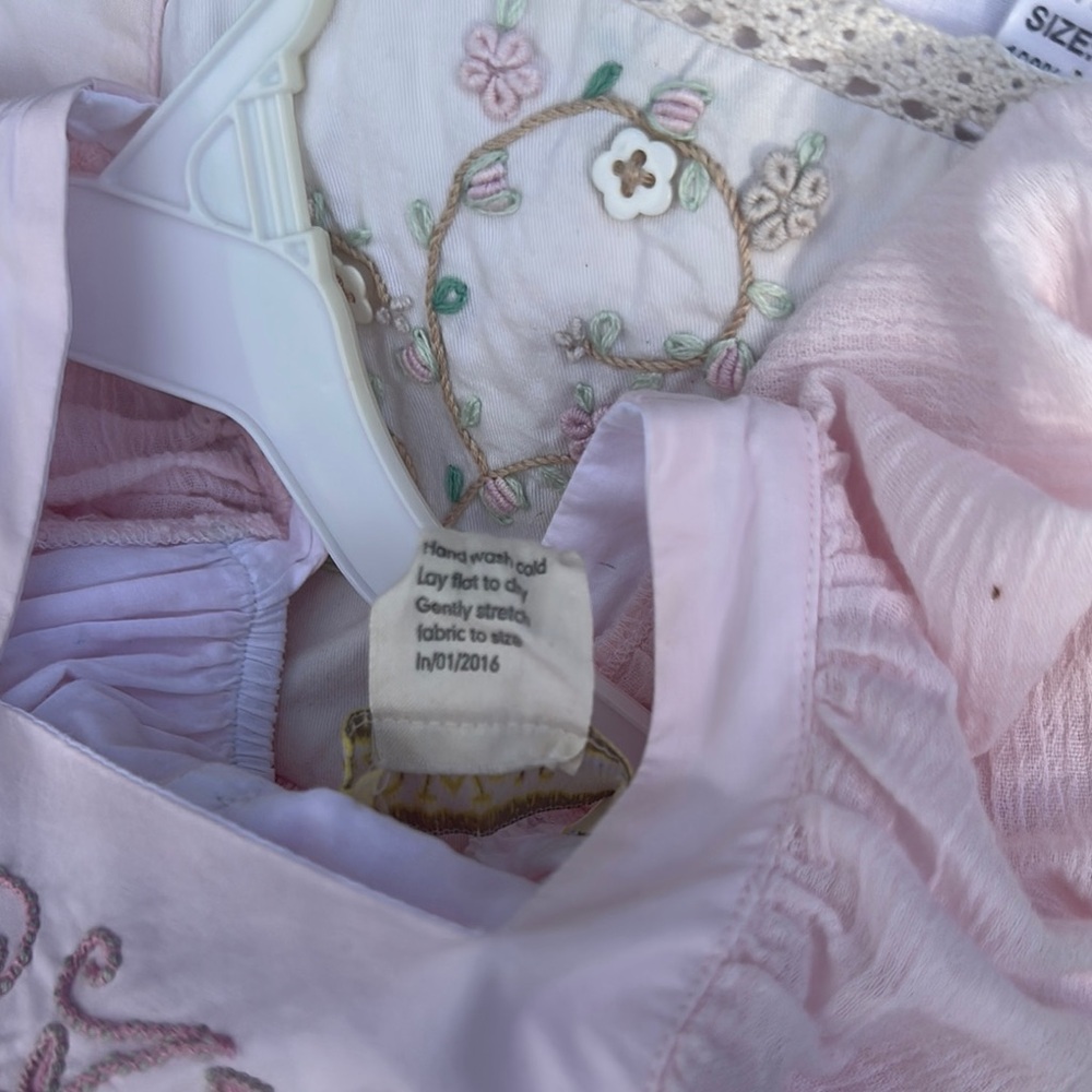 Well Dressed Wolf Daydream Pink Gauze Flutter Cap Sleeve Dress Floral Embroidery - Picture 8 of 8